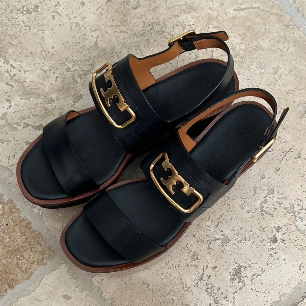 Tory Burch Selby 80mm Platform Wedge Sandals - Picture 3 of 9